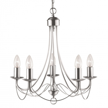 Svietidlá Searchlight - Maypole 5Lt Pendant - Satin Silver Metal | KÓD: 6345-5SS