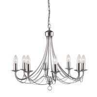 Maypole 8Lt Pendant - Satin Silver Metal - 6348-8SS 6348-8SS