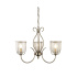 Angelique 5Lt Pendant - Chrome, Glass & White Shades