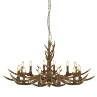 Stag 12Lt Pendant - Brown Resin - 6416-12BR 6416-12BR