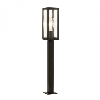 Svietidlá Searchlight - Box Outdoor Post - Black Metal & Clear Glass | KÓD: 6441-900BK