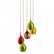 Vibrant 5Lt Multi-Drop Pendant - Multi-Coloured Aluminium