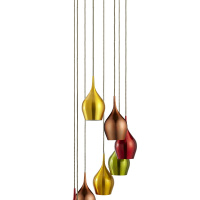 Vibrant 8Lt Multi-Drop Pendant-Metallic Multi-Coloured Metal - 6468-8 6468-8