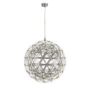 CHEVRON 1LT PENDANT WITH SMOKED RIBBED GLASS - CHROME