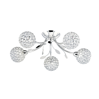 Svietidlá Searchlight - Bellis II 5Lt Semi-Flush - Chrome & Clear Glass Beads | KÓD: 6575-5CC