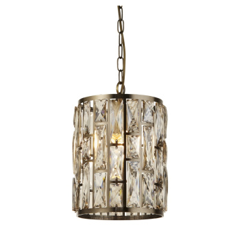 Svietidlá Searchlight - Bijou Pendant - Antique Brass Metal & Champagne Glass | KÓD: 6581-1AB