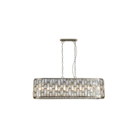 Bijou 8Lt Oval Diner Pendant Antique Brass Metal & Champagne - 65818-8AB 65818-8AB