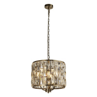 Bijou 3Lt Pendant - Antique Brass Metal & Champagne Glass - 6583-3AB 6583-3AB