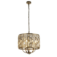 Bijou 5Lt Pendant - Antique Brass Metal & Champagne Glass - 6585-5AB 6585-5AB