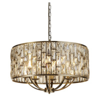 Bijou 8Lt Pendant - Antique Brass Metal & Champagne Glass - 6588-8AB 6588-8AB