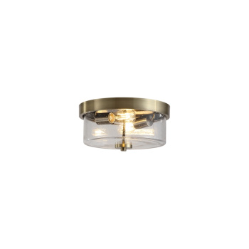 Svietidlá Searchlight - Preston 2Lt Flush, Antique Brass with Seeded Glass | KÓD: 66210-2AB