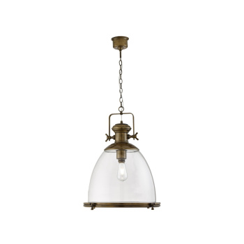 Svietidlá Searchlight - Industrial Pendant - Antique Brass & Clear Glass | KÓD: 6659