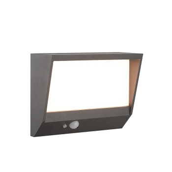 Svietidlá Searchlight - Solar Outdoor Wall Light - Black Metal & White Polycarbonate | KÓD: 67418BK