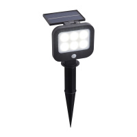 Solar Outdoor Spike - Black Metal & White Polycarbonate - 67424BK-PIR 67424BK-PIR
