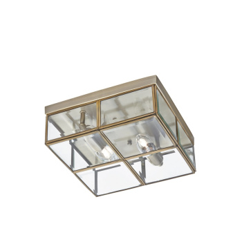 Svietidlá Searchlight - Pisa 2Lt Flush - Antique Brass Metal & Clear Bevelled Glass | KÓD: 6769-26AB