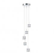 Ice Cube 5Lt 1.16m LED Multi-Drop Pendant - Glass & Chrome