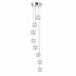 ICE CUBE (DIM) LED - 8LT MULTI-DROP, CLEAR GLASS SHADES, CHROME