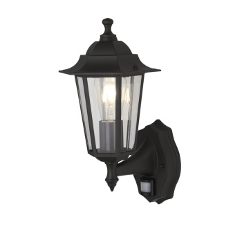 Svietidlá Searchlight - Alex Outdoor Wall Light - Black Metal & Glass | KÓD: 68001BK
