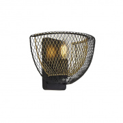 HONEYCOMB 1LT DOUBLE LAYERED MESH TABLE LAMP - BLACK OUTER WITH GOLD INNER