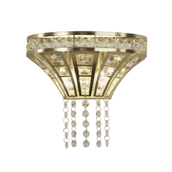 Svietidlá Searchlight - Gemma 2Lt Wall Light - Satin Brass & Clear Crystal | KÓD: 68510-2SB