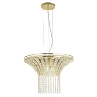 Gemma 8Lt Round Pendant - Satin Brass & Clear Crystal - 68511-8SB 68511-8SB