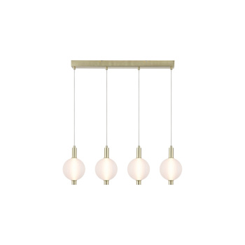 Svietidlá Searchlight - Luminique LED 4Lt Bar Pendant, Satin Brass Metal with Glass | KÓD: 69410-4SB