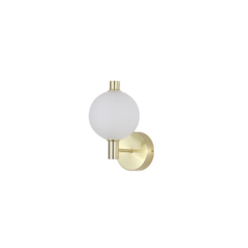 Svietidlá Searchlight - Luminique LED Wall Light, Satin Brass Metal with Glass | KÓD: 69411-1SB