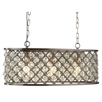 Marquise 3Lt Oval Pendant  - Antique Copper Metal & Glass - 6953-3CU 6953-3CU