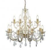 Marie Therese 12Lt Chandelier - Polished Brass & Crystal