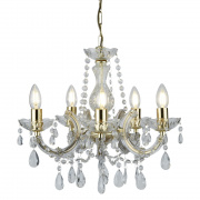 Marie Therese 8Lt Pendant - Polished Brass & Clear Crystal