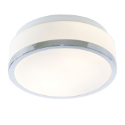 Cheese 2Lt Flush - Chrome, White Glass Shade, IP44