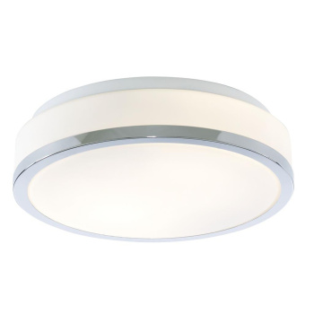 Svietidlá Searchlight - Cheese 2Lt Flush - Chrome Metal & White Glass | KÓD: 7039-28CC