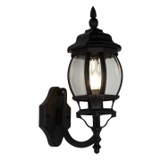 OUTDOOR 1LT WALL LIGHT,  DIE CAST WITH GLASS SHADE