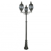 BEL AIRE OUTDOOR POST LAMP 3LT BLACK