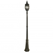 Bel Aire 220cm 3Lt Outdoor Post - Silk Black & Glass, IP44