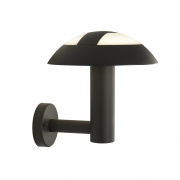1LT OUTDOOR POST - 450MM, BLACK WITH CLEAR DIFFUSER