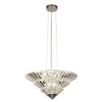 Savannah 8Lt Pendant To Flush - Chrome Metal & Clear Crystal - 73918-8CC 73918-8CC