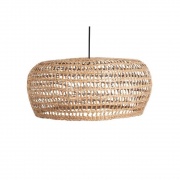 BALI 1LT PENDANT, BAMBOO OVAL SHADE WITH BLACK SUSPENSION