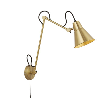 Svietidlá Searchlight - Swing Arm Wall Light - Brass Metal | KÓD: 7403PB