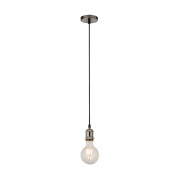 SATIN SILVER 1LT CABLE SUSPENSION WITH 1.5MTR BLACK TEXTILE CABLE (LAMP NOT INCLUDED)
