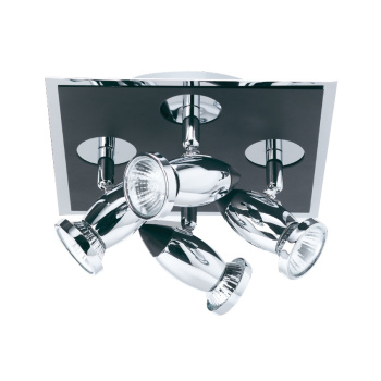 Svietidlá Searchlight - Comet 4Lt Square Spotlight - Matt Black & Polished Chrome | KÓD: 7494
