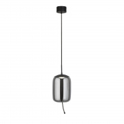 Lisbon LED Pendant - Black Metal & Smoked Glass