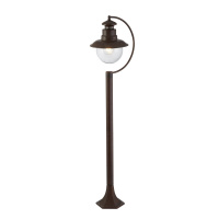 Station Outdoor Post - Brown Metal & Clear Glass - 7655RU 7655RU