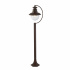 STATION 1LT OUTDOOR GARDEN POST (1100MM HEIGHT) - RUSTIC BROWN WITH CLEAR GLASS