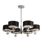 FINESSE3 LT ROUND PENDANT WITH WAVEY BAR DETAIL - BLACK WITH GOLD LAMPHOLDERS