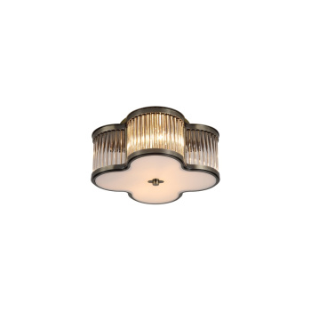 Svietidlá Searchlight - Lotus 2Lt Flush, Antique Brass Metal and Glass Diffuser | KÓD: 77210-2AB