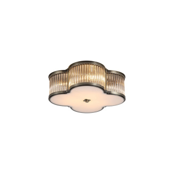 Svietidlá Searchlight - Lotus 3Lt Flush, Antique Brass Metal and Glass Diffuser | KÓD: 77210-3AB