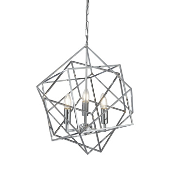Svietidlá Searchlight - Cube 3Lt Pendant  - Polished Chrome Metal | KÓD: 7863-3CC