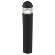 Bronx 60cm Outdoor Post- Black Aluminium & Clear Diffuser