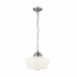 School House Wall Light - Silver & Opal Glass